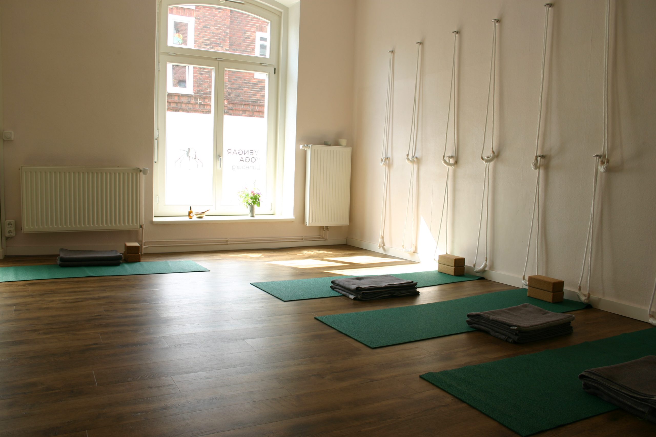 Iyengar Yoga Studio Lüneburg &mdash; Matten und Seilwand